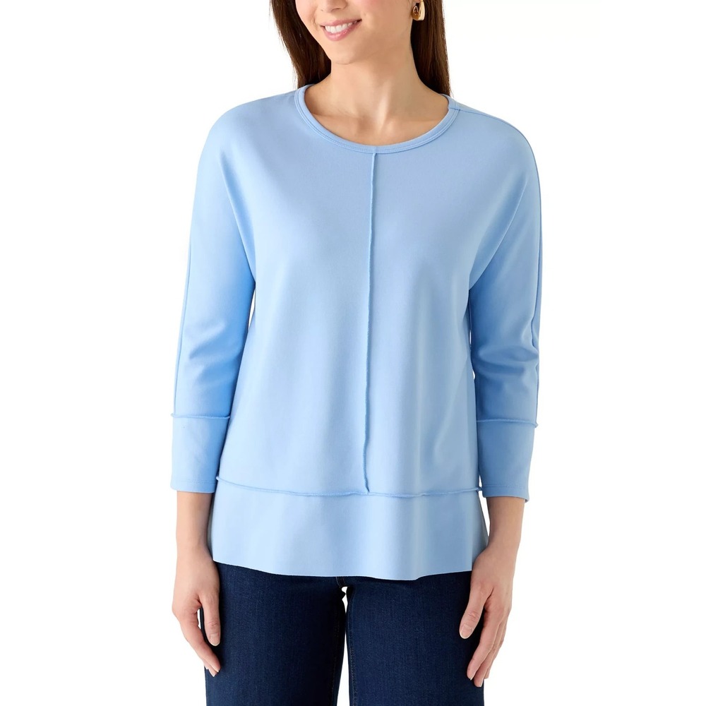 JONES NEW YORK‎ Petite 3/4 Dolman Sleeve Top Size PS Blue